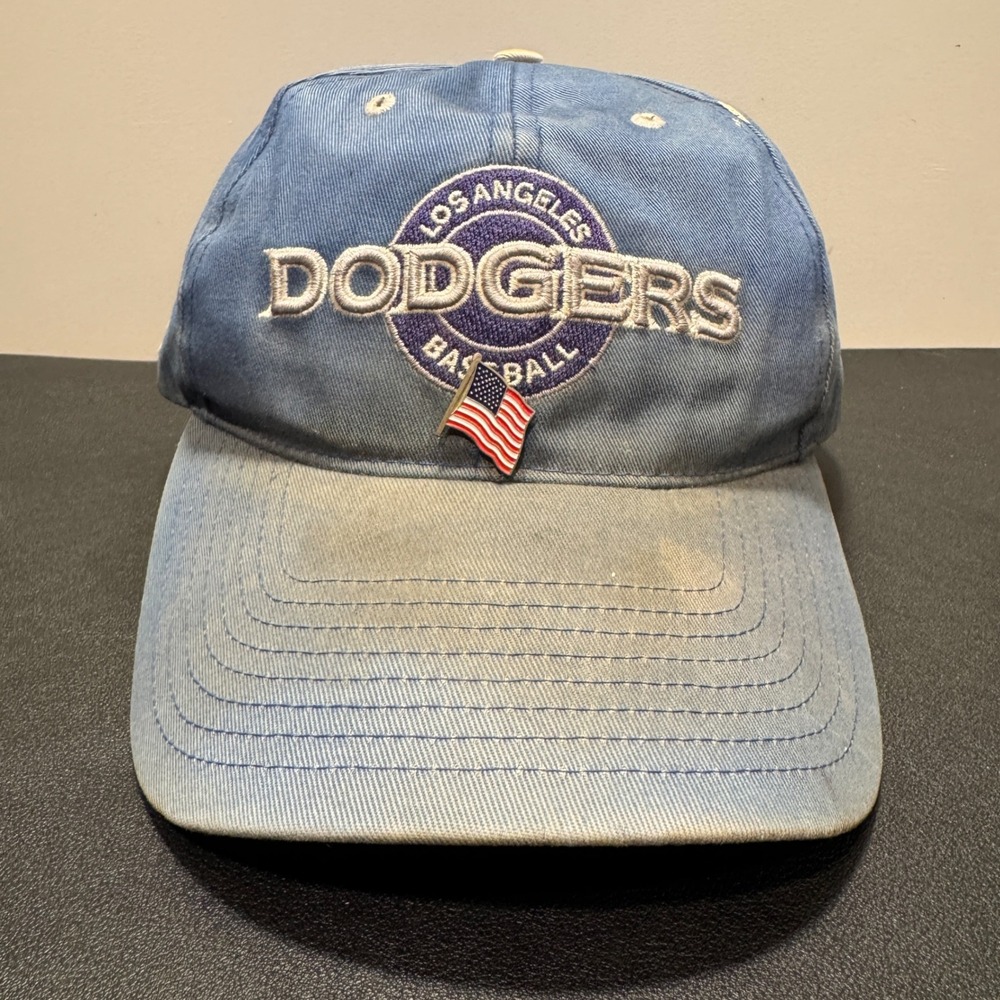 Vintage Dodgers Hat Cap Twins Enterprise OSFA Blue Cotton Distressed MLB Cap